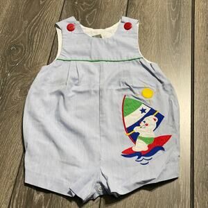 Vintage Overalls Wind Surfing Bear Infants 6-9M